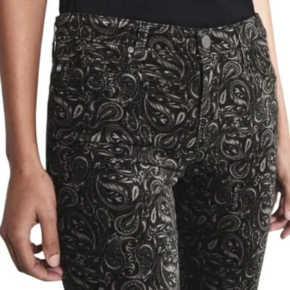 Adriano Goldschmied Stevie Paisley Velvet High Waist Skinny Jeans - Picture 3 of 8